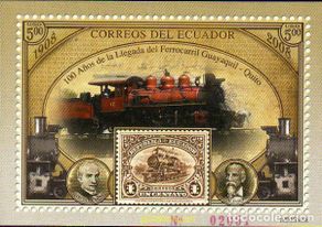 Selos: 219187 MNH ECUADOR 2008 CENTENARIO DE LA LINEA FERREA GUAYAQUIL-QUITO